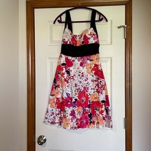 Floral Sundress with Black Bandeau Waist